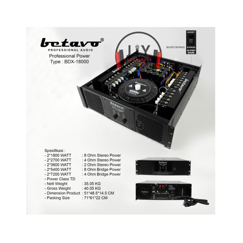 Power Betavo 2 Channel Class TD BDX-18000 BDX 18000 BDX18000