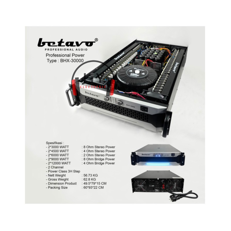 Power Betavo 2 Channel Class 3H Step BHX-30000 BHX 30000 BHX30000