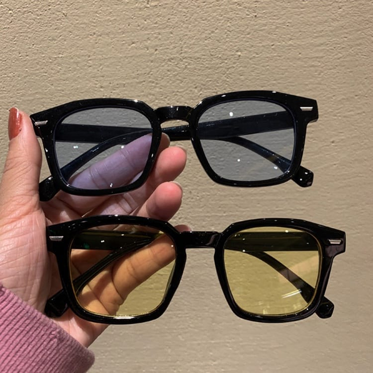 Kacamata Transparan Port Frameless Tren Pasangan kacamata Kacamata Hitam Fashion Wanita Model Simple