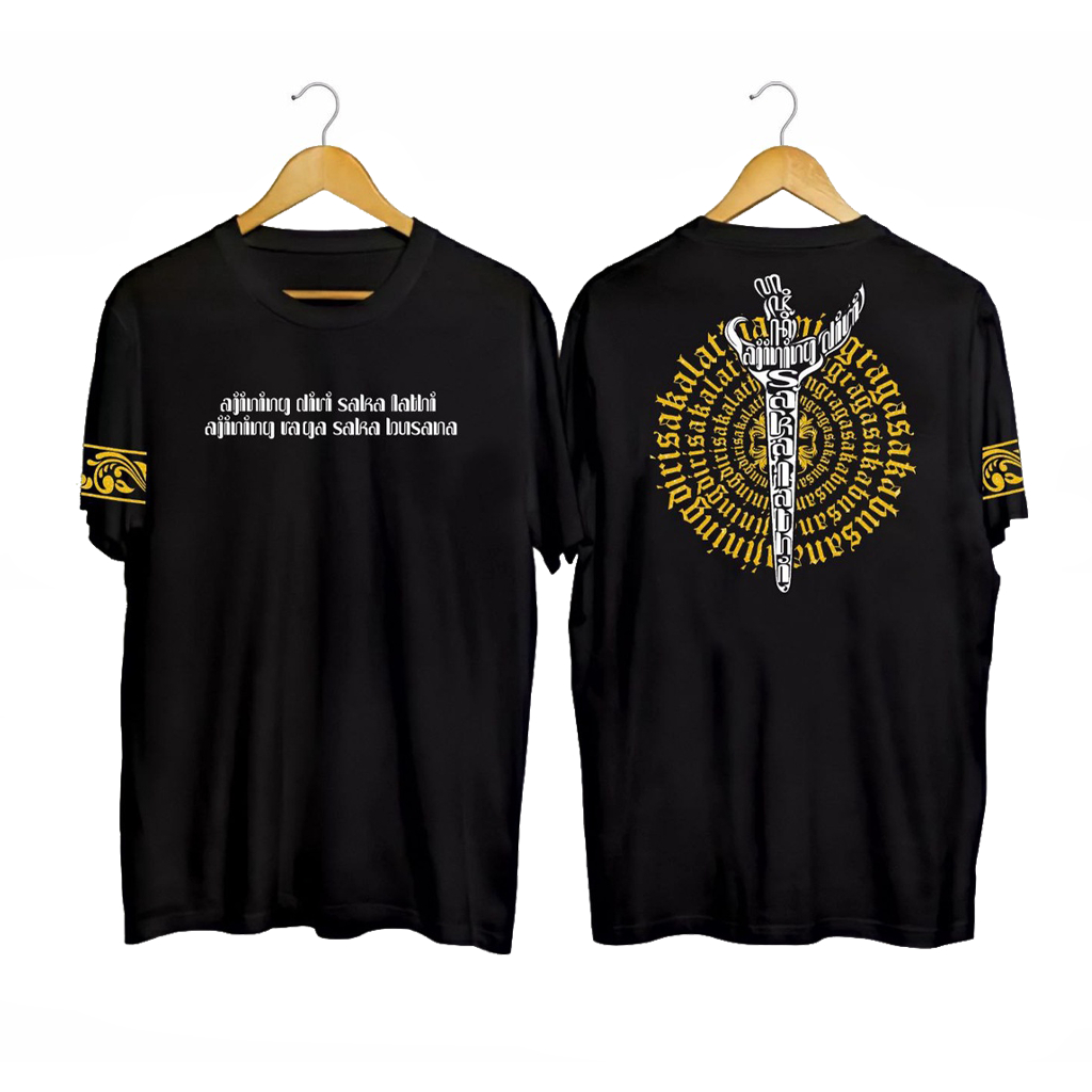 Kaos Pria Jawa Keris Katun Oblong Lengan Pendek Hitam