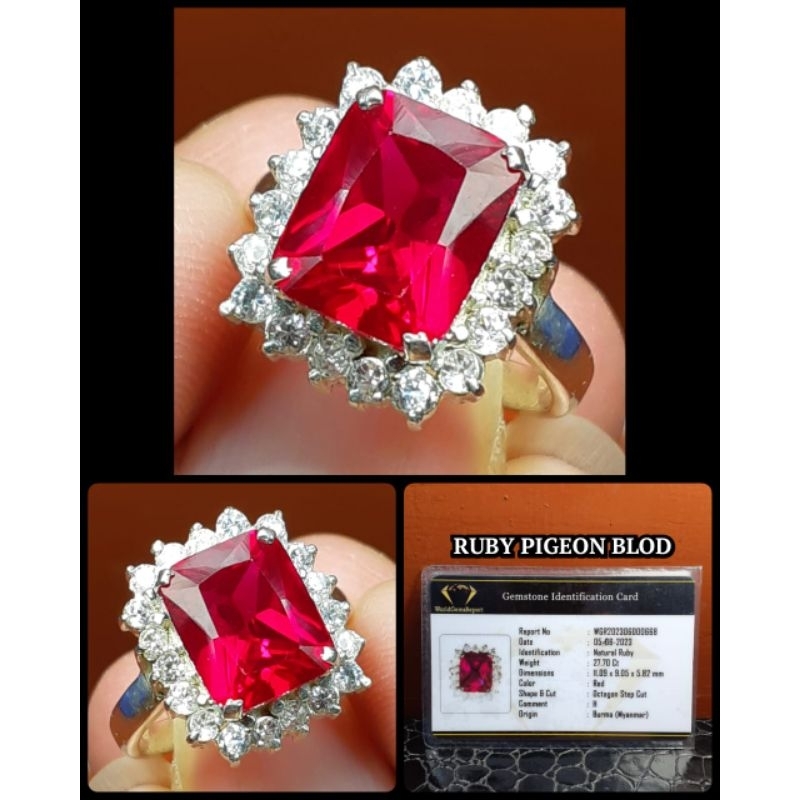 CINCIN PERAK BATU RUBY BURMA MYANMAR ( ring perak )