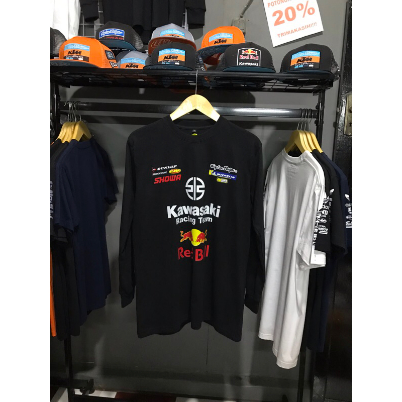 kaos hitam Kawasaki lengan panjang 24s