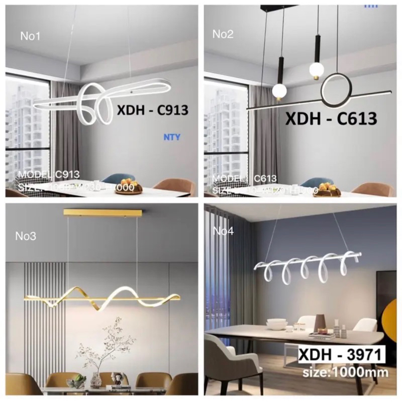 Lampu gantung minimalis dekorasi meja makan