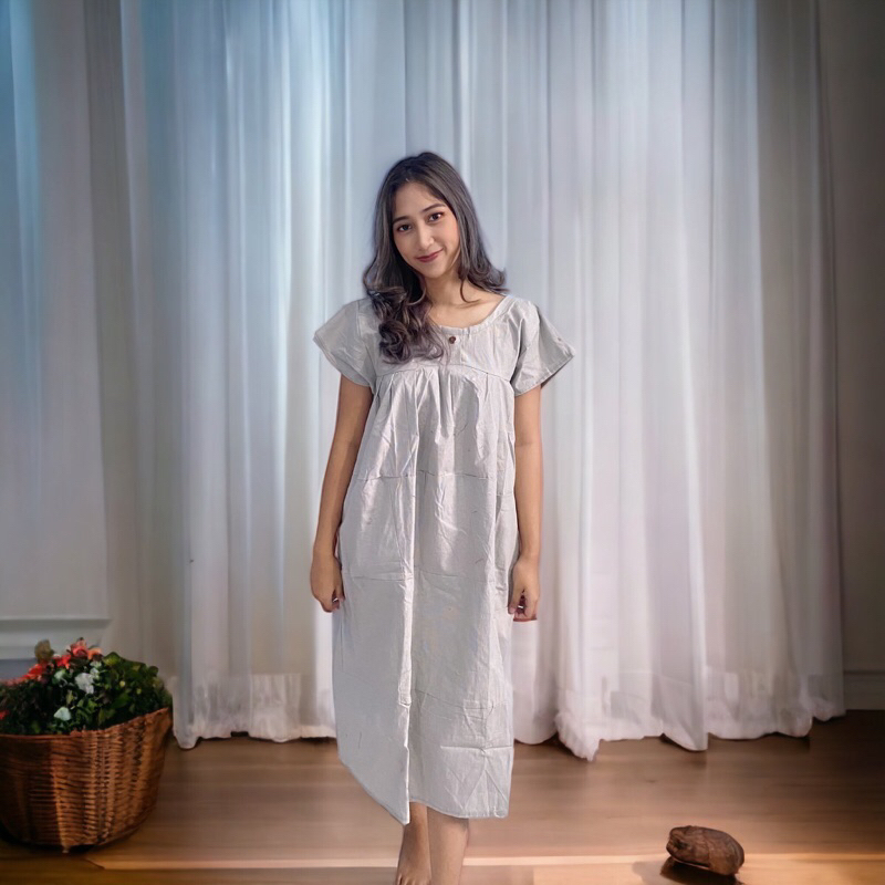 Dress Casual / Daster Polos / Midi Dress Santai Jalan Manis