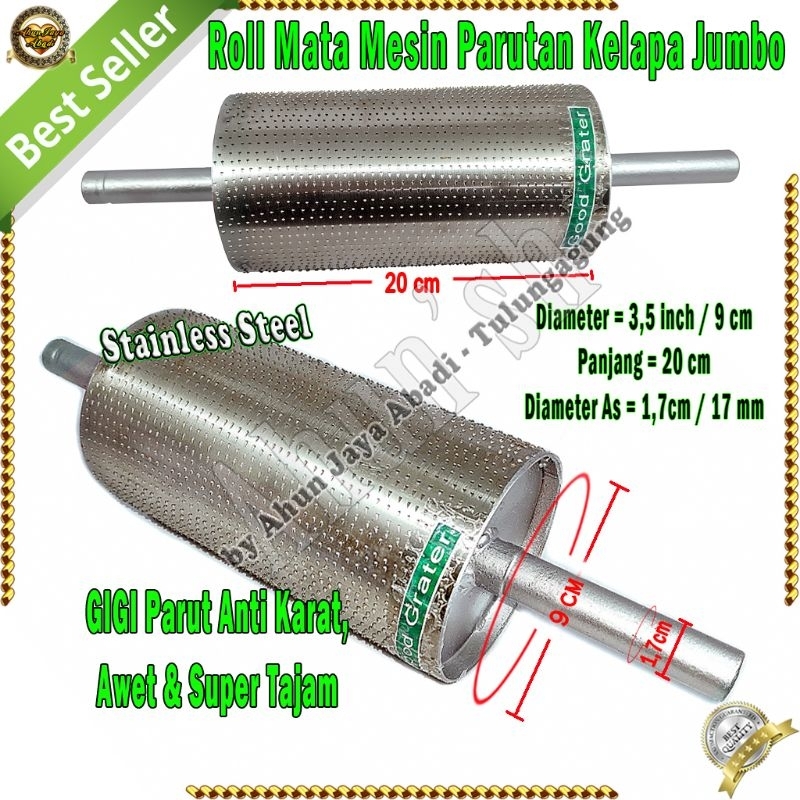 Mata Parut Kelapa 3,5 inch Roll Mata Parutan Kelapa Mesin Jumbo, Mata Roll Gigi Parut Kelapa Bisa CO