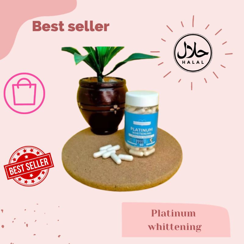 L-Glutathione Preminum Platinum Whitening 30 Kapsul Collagen Pemutih Kulit Pria Dan Wanita Suplemen 