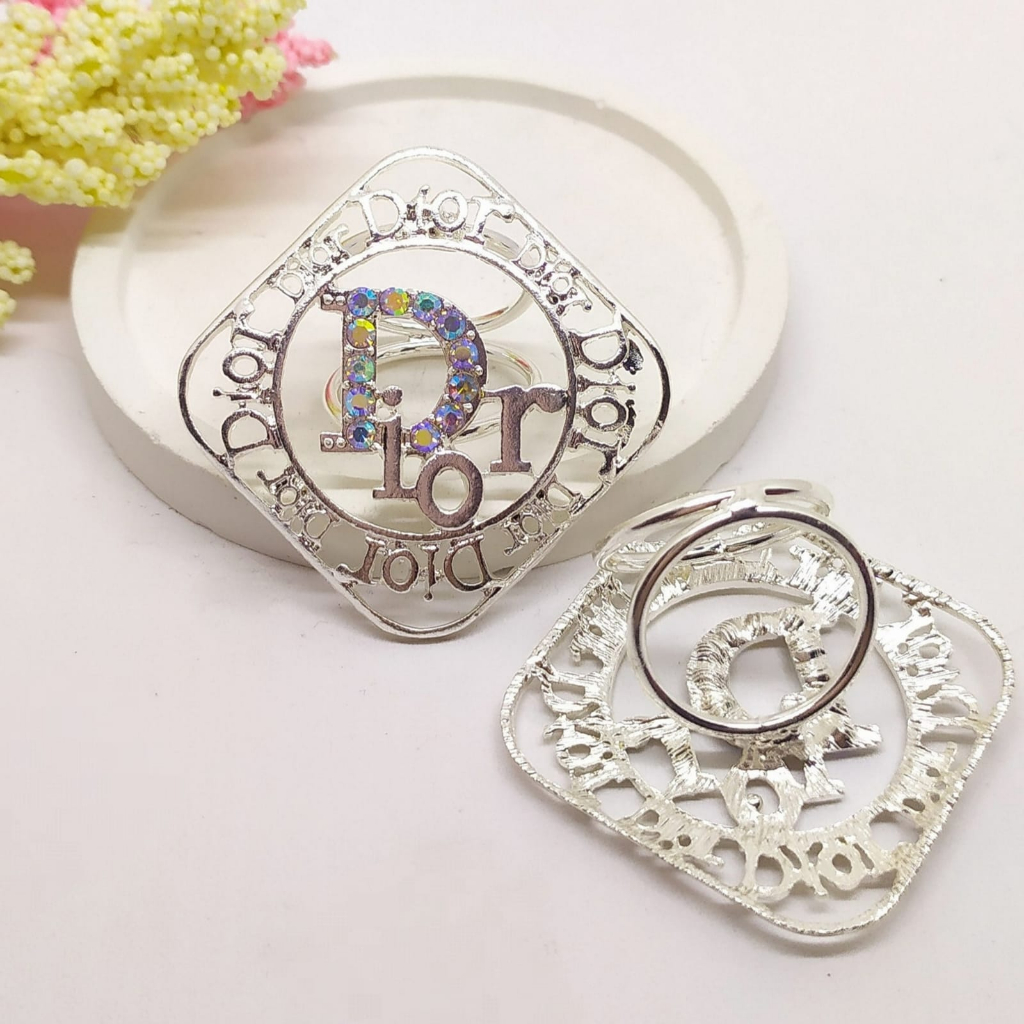 Termurah RING hijab /bros hijab/kolong jilbab/aksesoris hijab-Kotak DR Silver