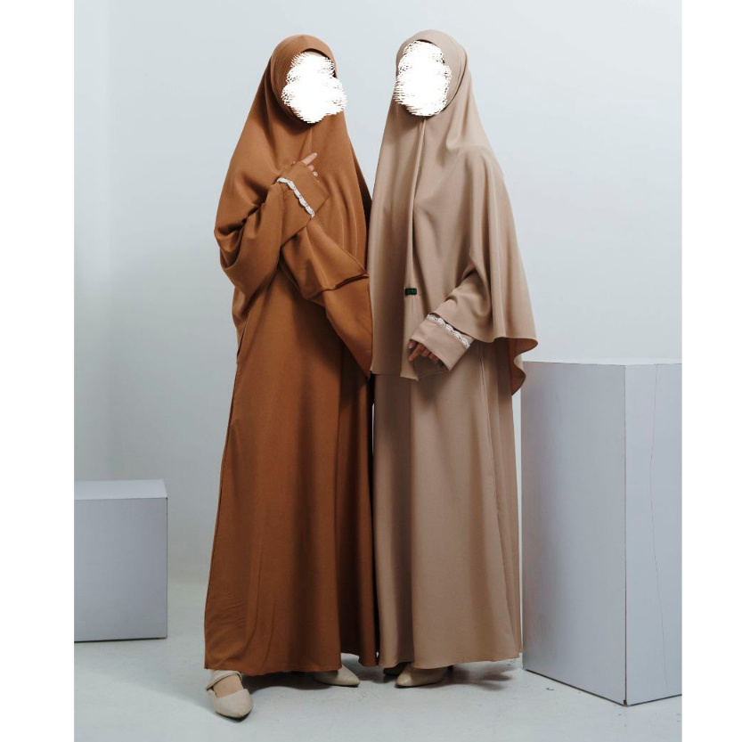 Gamis Set Hijab Jilbab Syar'i Dress Muslim Katun Shakila Yasmin Set Jilbab Terbaru Mumtaz Hijab