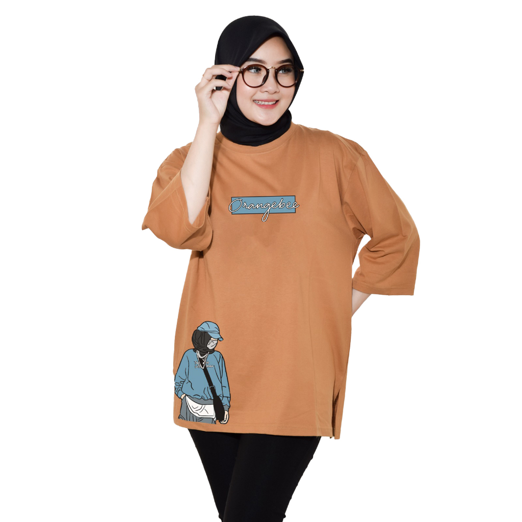 Kaos Oversize Wanita/Kaos Wanita/kaos cewek/Oversize/OrangeBee/OS-083