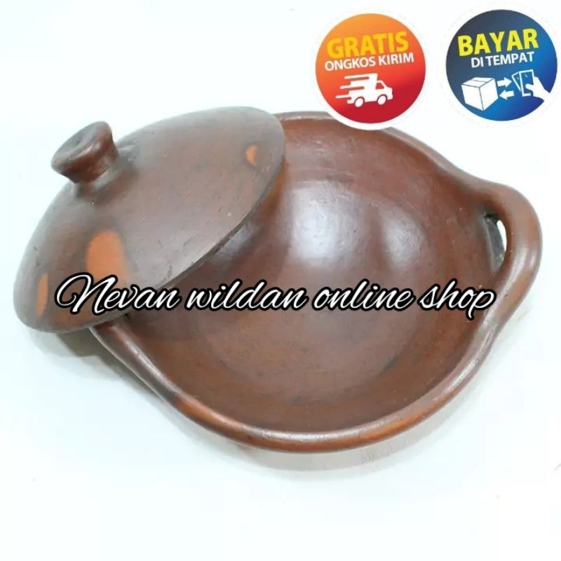 WAJAN TANAH LIAT JUMBO DIAMETER 30 | WAJAN SET |WAJAN PENGGORENGAN TANAH LIAT | WAJAN GERABAH TANAH 