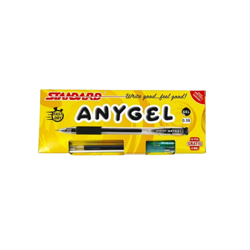 

Bolpen Standard Hitam Anygel 0.38mm Per Pack