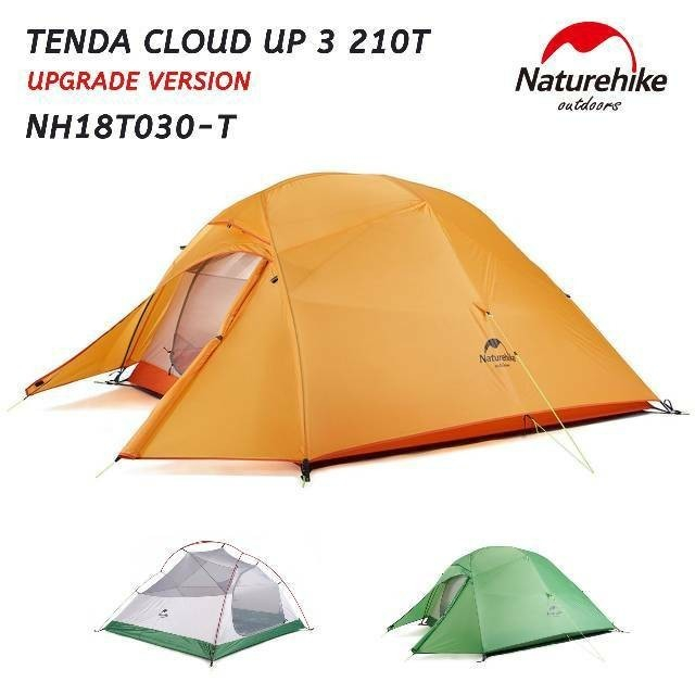 Tenda 3 orang cloud up 3 New Version tent ultralight Naturehike NH18T030-T-210T