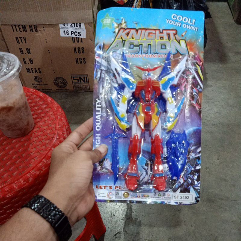 Mainan robot gundam anak + senjata knigjt transformation ST 2492