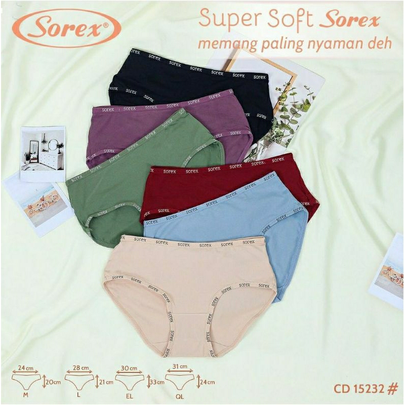 (3pcs) Sorex Celana Dalam Wanita CD Sorex Bahan Polyester art.15232