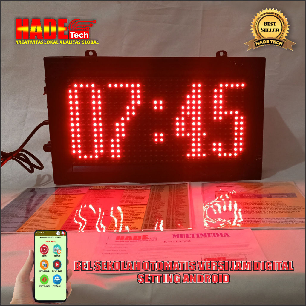 BEL SEKOLAH OTOMATIS PLUS JAM DIGITAL SETING ANDROID