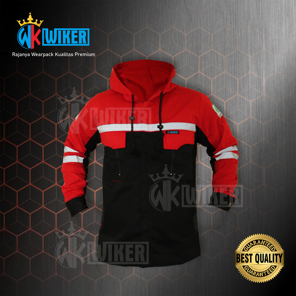 Wearpack Safety Dengan Penutup Kepala - Jaket Proyek - Baju Safety - Werpack Kerja Model Jaket - Jak