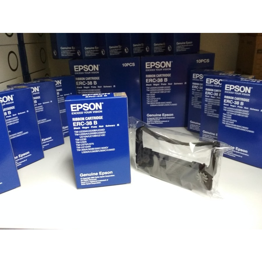 Ribbon Cartridge Original Epson ERC-38 ERC38 Black Pita Printer TMU220 - Hitam