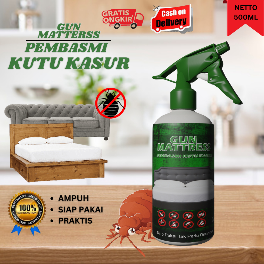 GUNMATTRESS Pembasmi kutu kasur dan Sofa, kutu busuk, tumbila,Tungau.100% AMPUH DAN TERJAMIN AMPUH