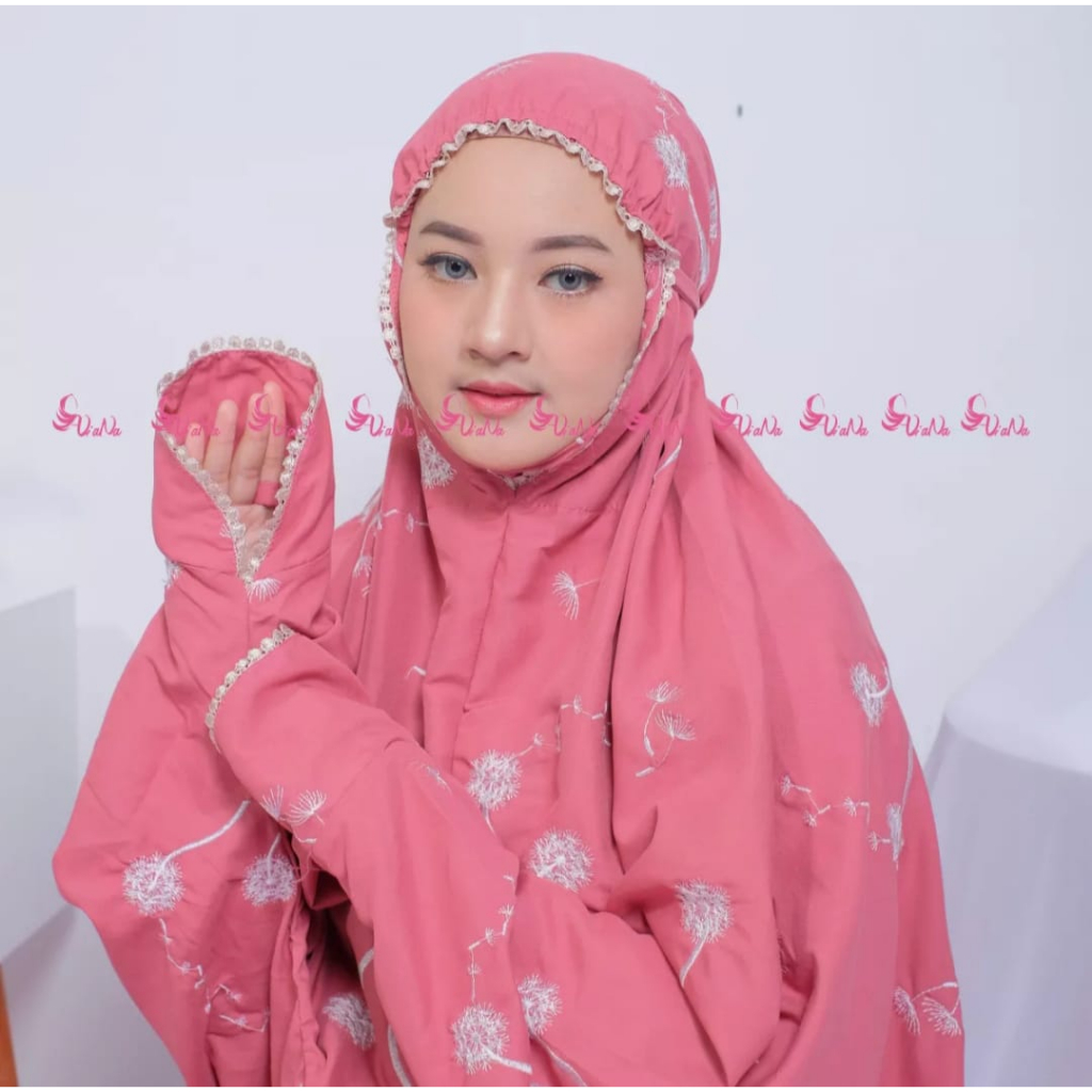 Mukena lajur tabur bunga/mukena terusan bordir kudus mukena bunga seribu mukena lajura