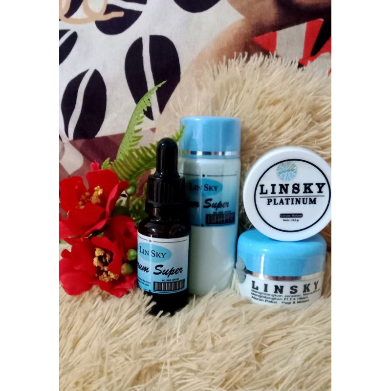 LINSKY PAKET 4PCS PAKET CREAM SIANG DAN MALAM PAKET UNTUK FLEK HITAM