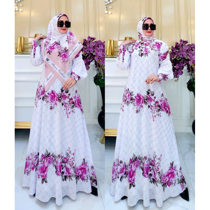 Cleopatra series//stelan syari motif by syafeera syari//gamis mewah ori brand