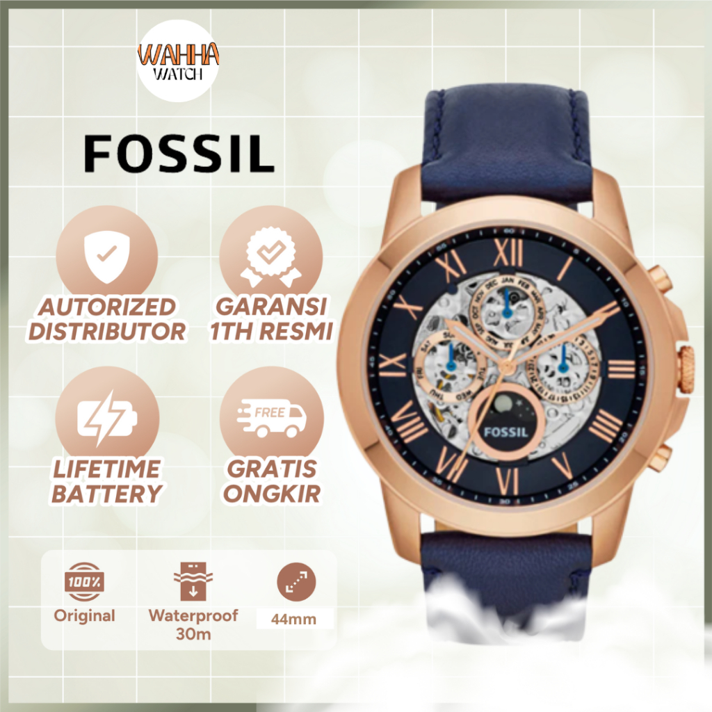 ME3029 - Jam Tangan Pria  Original -  ME3029 Grant Skeleton Dial Navy Blue [BERGARANSI]