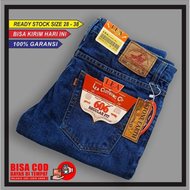 CELANA JEANS PANJANG PRIA LEA 606 STANDAR/REGULER COD