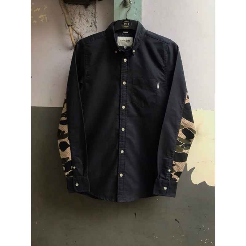 carhartt Raymond navy camo kemeja pria preloved