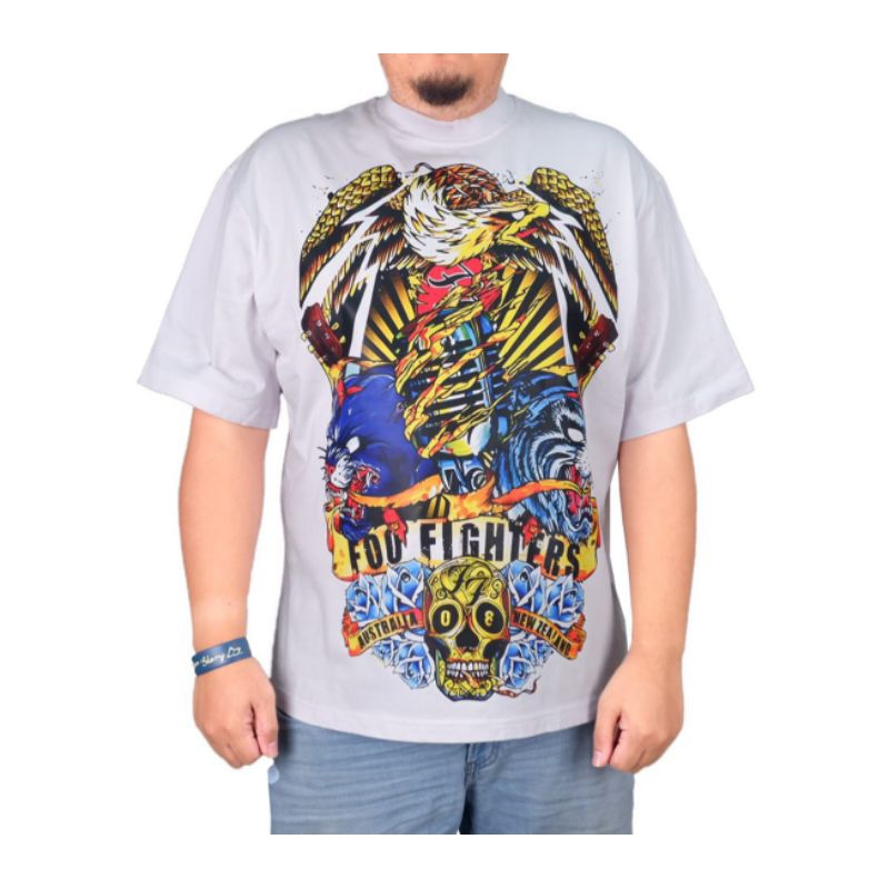 T SHIRT FOO FIGHTERS OVERSIZE BAND BOOTLEG KAOS BAND KAOS BOOTLEG