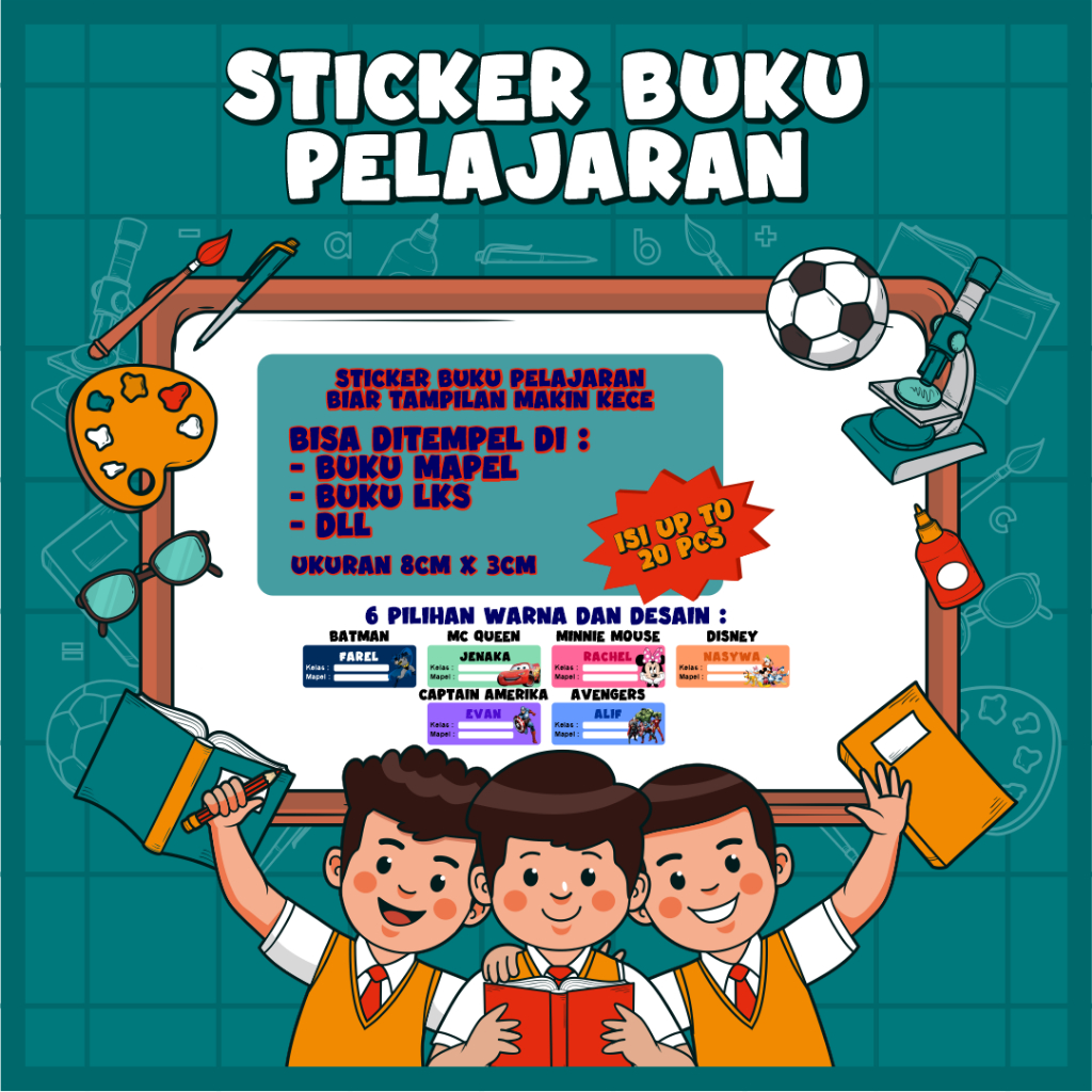 

STICKER LABEL NAMA BUKU PELAJARAN
