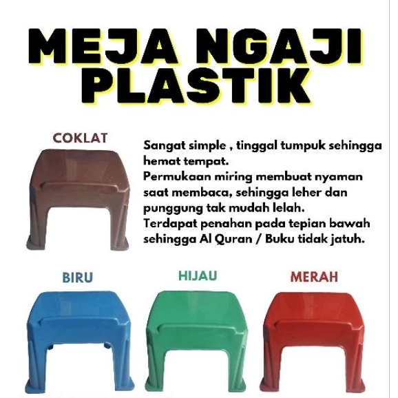 MEJA NGAJI PLASTIK, LEKAR NGAJI, MEJA BACA
