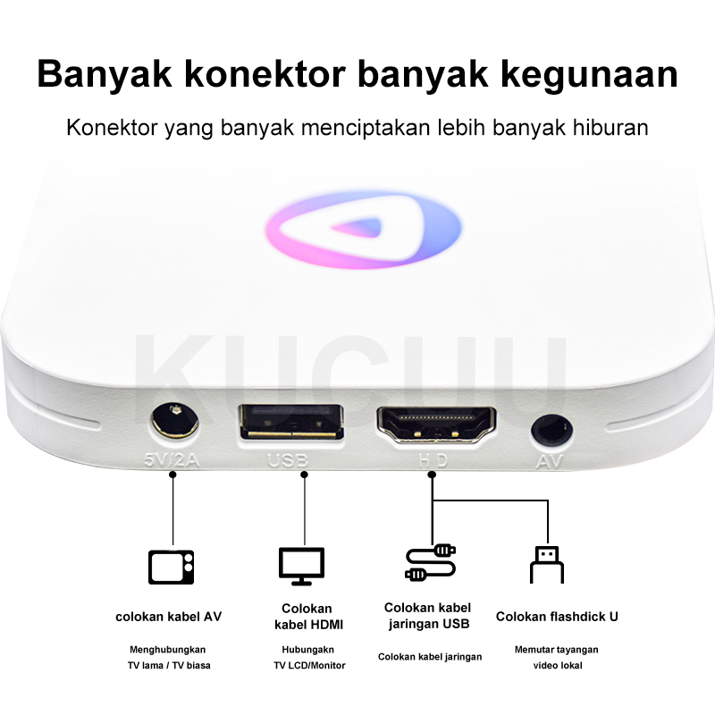 Best Deals Kucuu Android Tv Box Android 13 Os Ram 4Gb Rom 32Gb Wifi 5G/2.4G Bluetooth Smart Tv Box