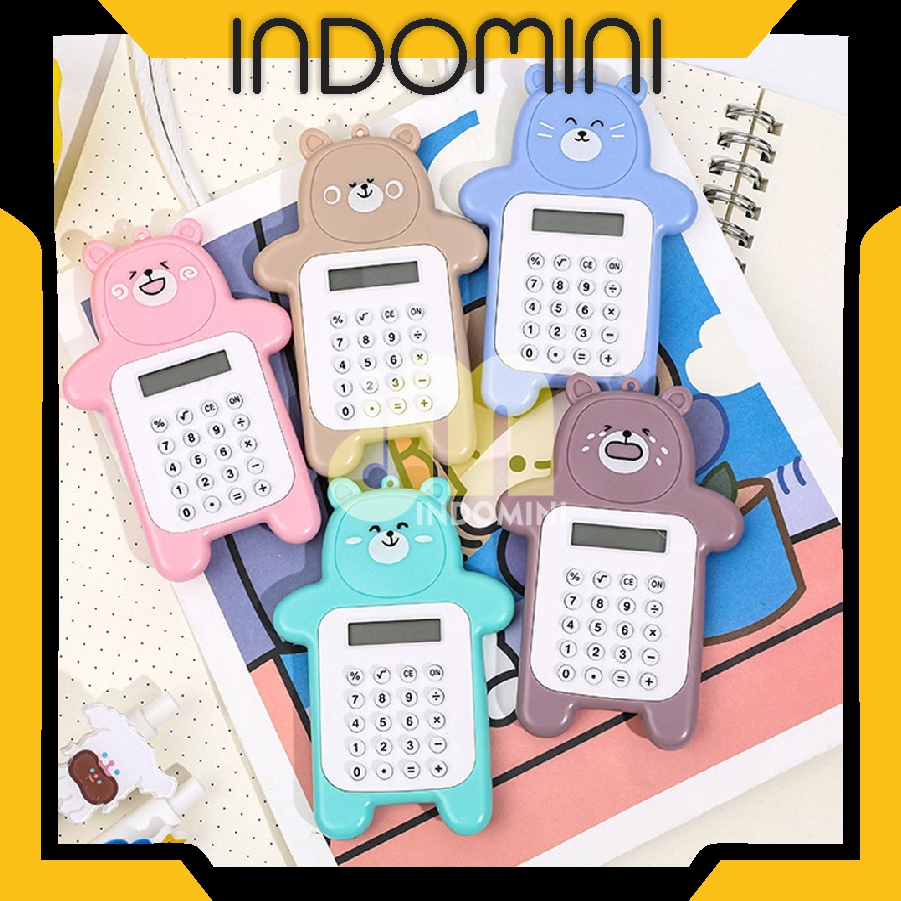 

INDOMINI Calculator Mini Portable Motif Bear Kalkulator Portable Mini Beruang Kalkulator Unik Kalkulator 8 Digit Mini Portable Kalkulator Beruang Tombol Karet Kalkulator Sekolah /Stationary Warna Warni S088