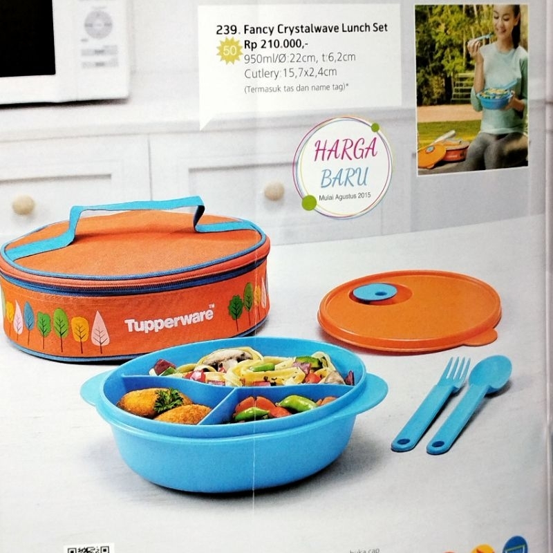 Tempat bekal Fancy Crystalwave lunch set TUPPERWARE