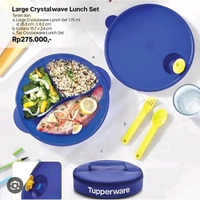 Kotak bekal Large Crystalwave Lunch set