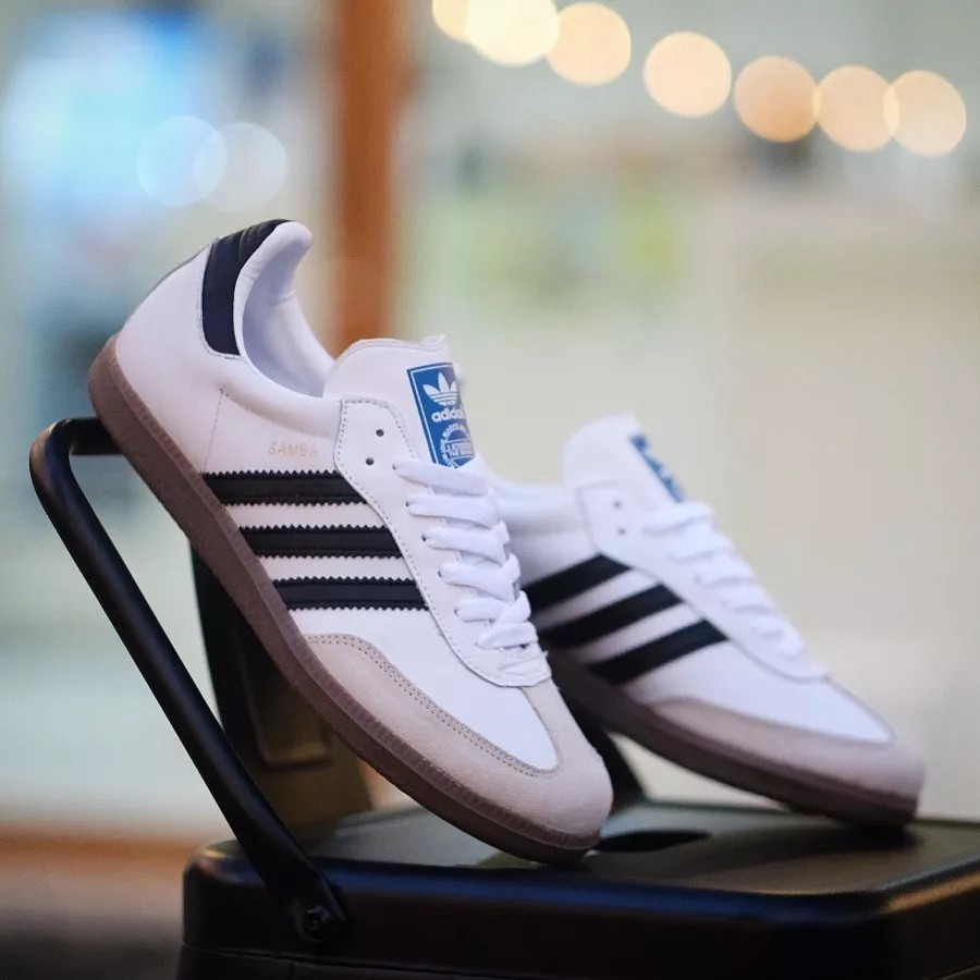 Sepatu Adidas Samba Original Pria Wanita Putih Hitam Sneakers Terbaru 2023