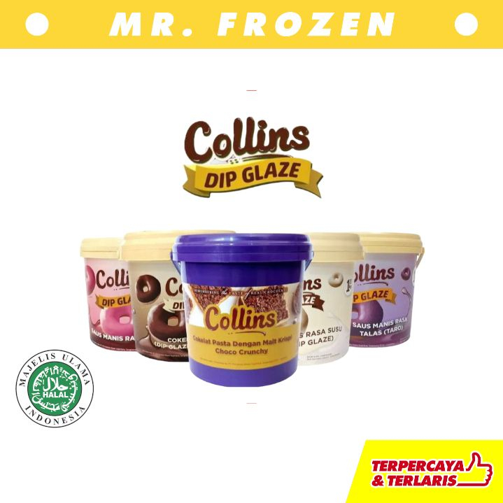 

[1 KG] Collins Goldenfill Choco Crunchy / Collins Dip Glaze / Collins Coklat / Collins Strawberry Susu Tiramisu Green Tea Taro Cappucino