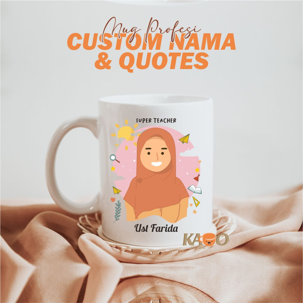 MUG TEMA GURU / SOUVENIR UNTUK GURU MUG CUSTOM TEACHER / MUG HADIAH GURU TERIMA KASIH GURUKU