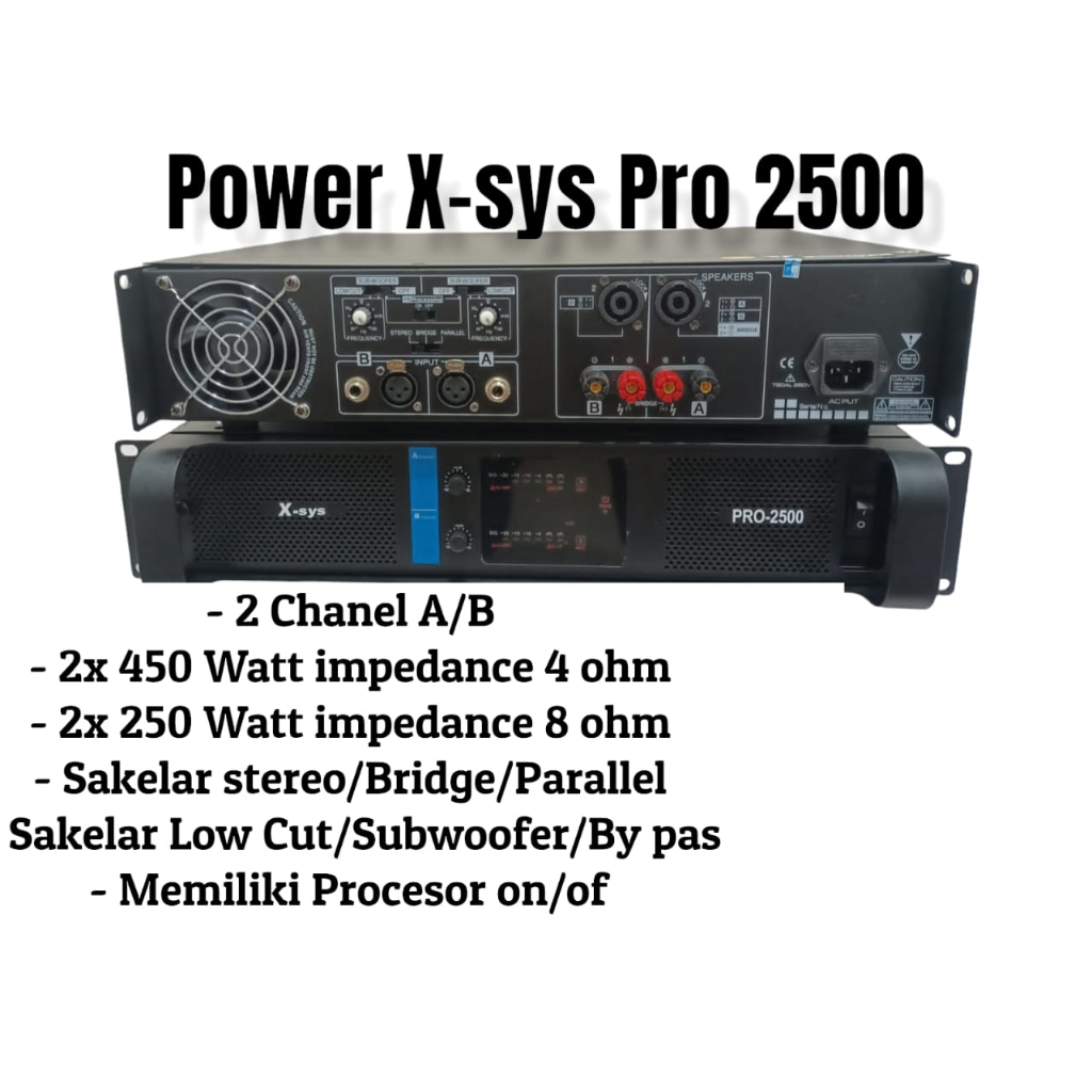XSYS PRO 2500 Power Amplifier X-SYS PRO2500 Power Audio Professional