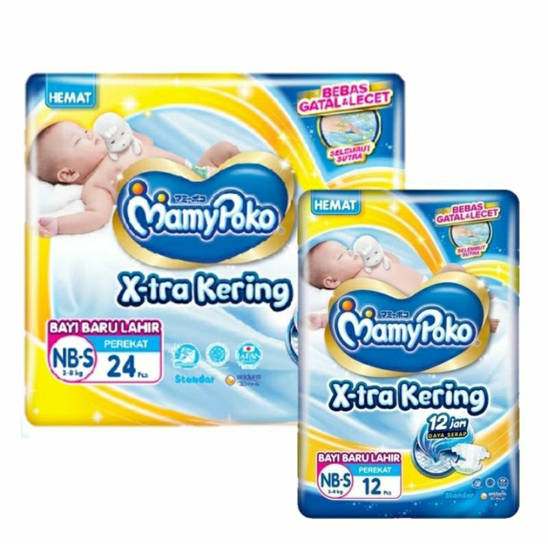 MamyPoko X-tra Kering NBS24 / NBS12 Popok Perekat Bayi Baru Lahir / Newborn Pampers MamyPoko Diapers