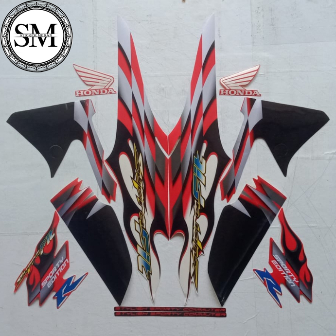 Stiker Striping Standar Supra Fit New Sporty 2006 Lis Body Motor Supra Fit New Sporty 2006