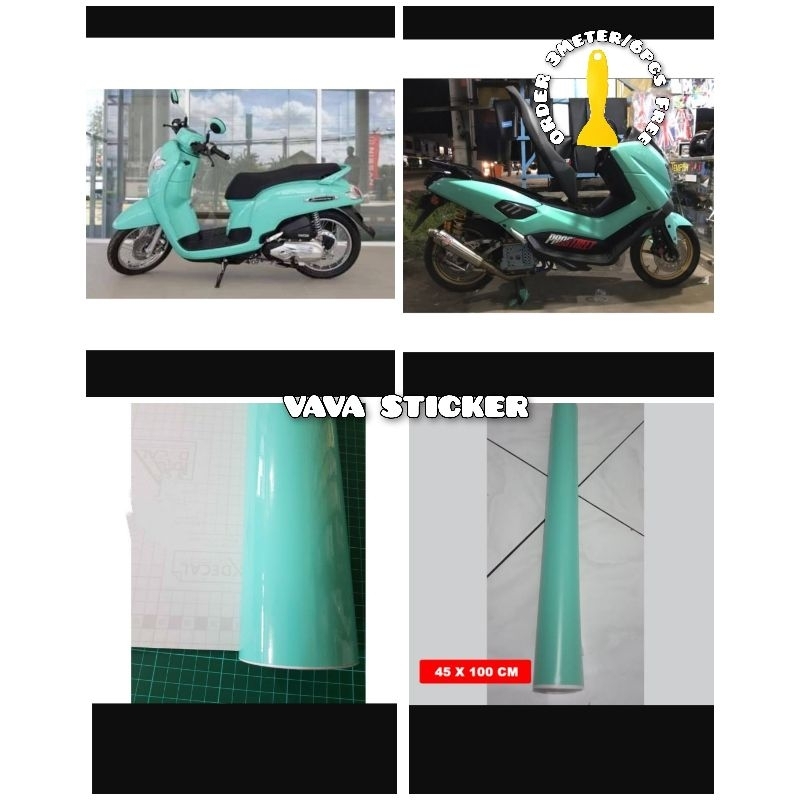 stiker skotlet hijau mint glossy hijau mint doff/skotlet hijau mint/stiker skotlet motor