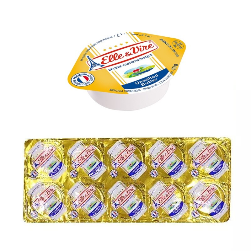 

Elle & Vire Unsalted Butter 10gr isi 10 pcs MPASI