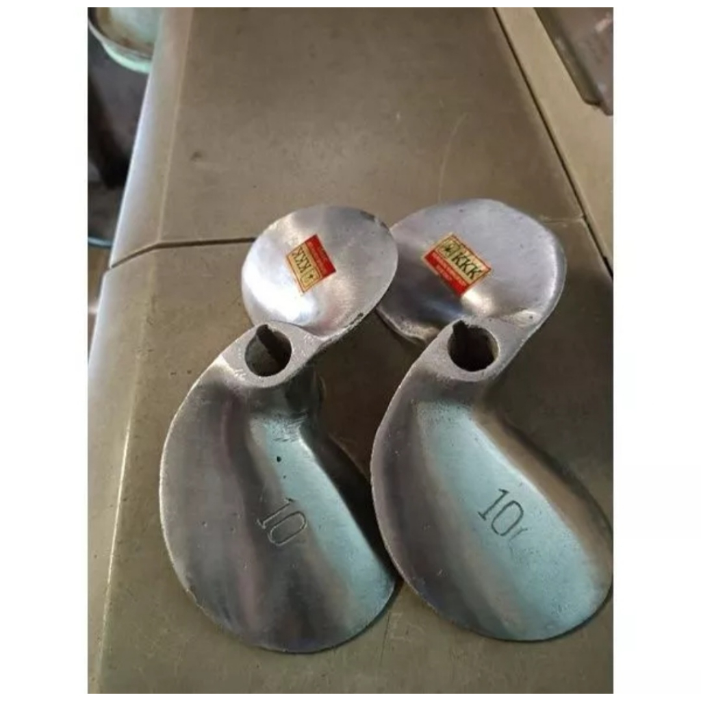 Baling aluminium d2 x 10 / 9 propeler daun 2 no 10 kipas baling kapal perahu nelayan