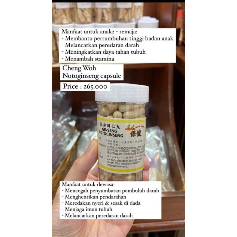 CHENG WOH NOTOGINSENG PENINGGI BADAN MALAYSIA