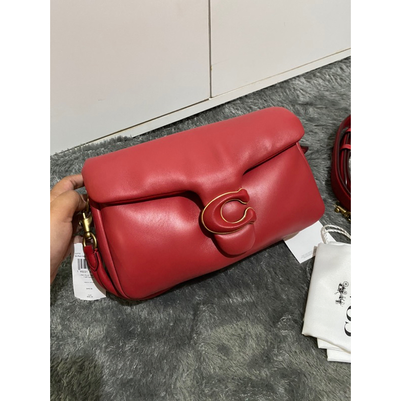 NEW COACH Tabby Pillow Medium in RED APPLE Bukan Preloved