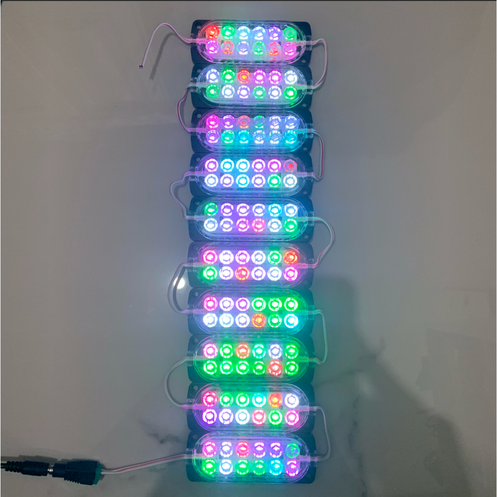 led modul strobo 12 mata ultrasonic 24v RGB led kolong mobil truk bus