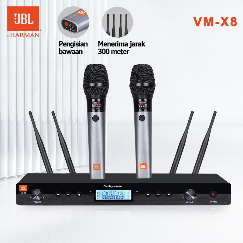 mic wireless JBL/original VM·X8,mic wireless,mic karaoke,wireless mikrofon,mik wireless,mik karaoke,