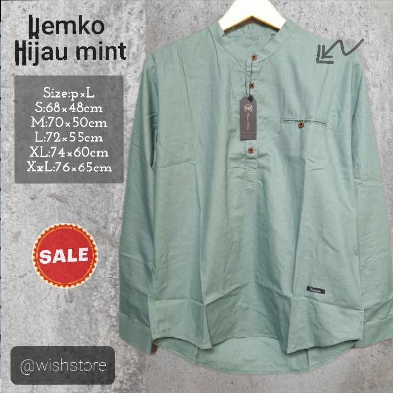 Best kemeja koko pria warna mint - kemeja koko pria lengan pendek warna hijau mint