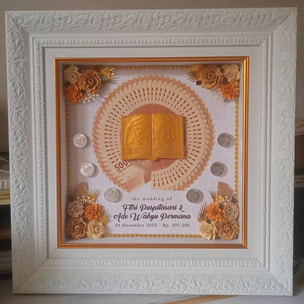 MAHAR PERNIKAHAN SESERAHAN PERNIKAHAN UANG KIPAS 40X40 CM